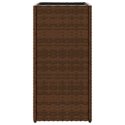 Fioriere da Giardino 2 pz Marrone 30x30x60 cm in Polyrattan