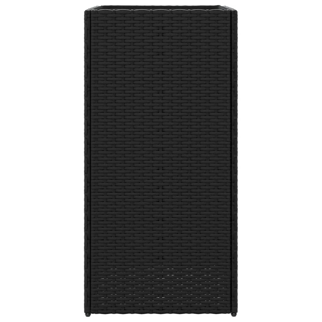 Fioriere da Giardino 2 pz Nere 40x40x80 cm in Polyrattan
