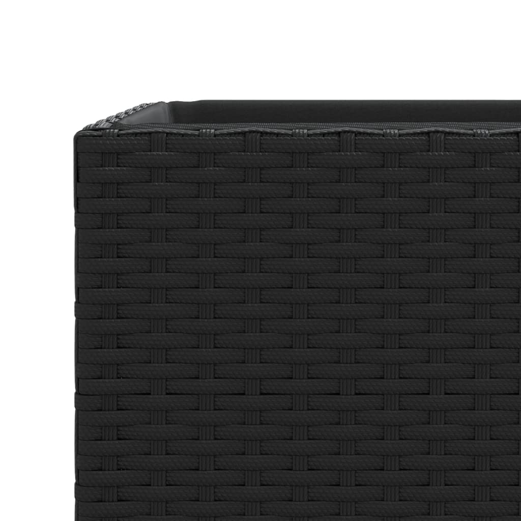 Fioriere da Giardino 2 pz Nere 40x40x80 cm in Polyrattan