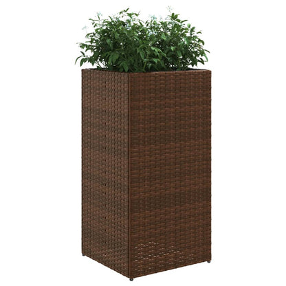 Fioriere da Giardino 2 pz Marrone 40x40x80 cm in Polyrattan