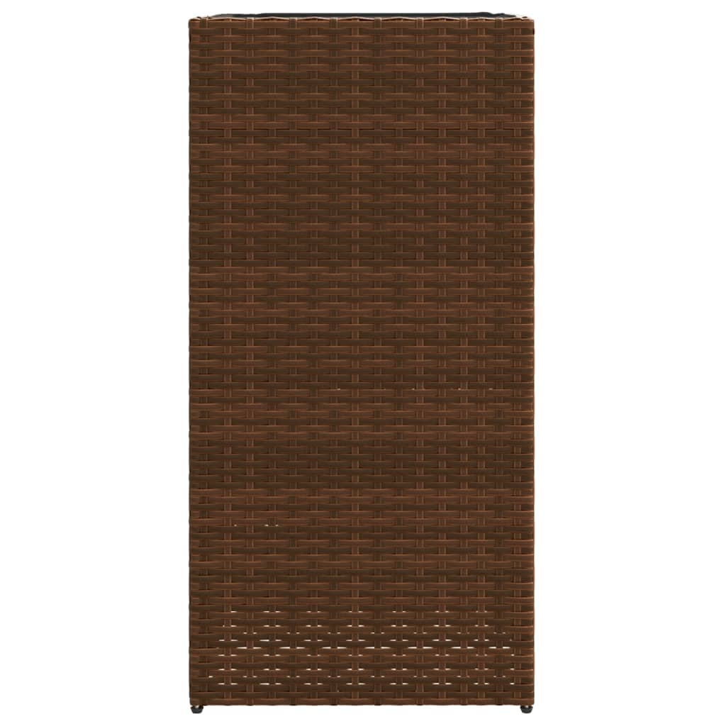 Fioriere da Giardino 2 pz Marrone 40x40x80 cm in Polyrattan