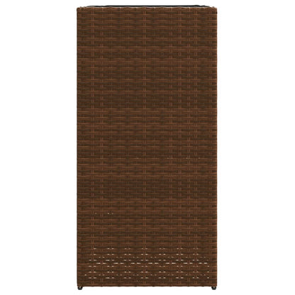 Fioriere da Giardino 2 pz Marrone 40x40x80 cm in Polyrattan