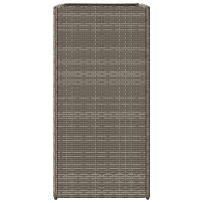 Fioriere da Giardino 2 pz Grigie 40x40x80 cm in Polyrattan