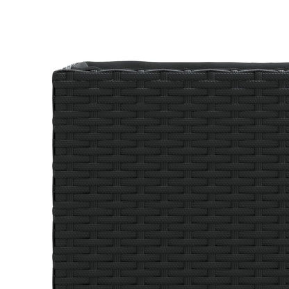 Fioriere da Giardino con 3 Vasi Nere 105x30x32 cm in Polyrattan