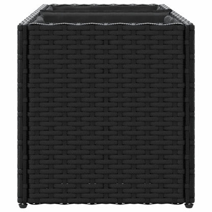 Fioriere da Giardino con 2 Vasi Nere 72x30x32 cm in Polyrattan