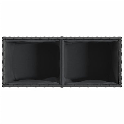 Fioriere da Giardino con 2 Vasi Nere 72x30x32 cm in Polyrattan
