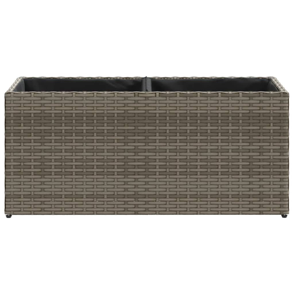 Fioriere da Giardino con 2 Vasi Grigie 72x30x32 cm Polyrattan