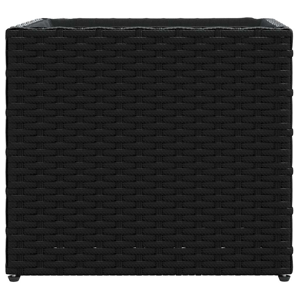 Fioriere da Giardino 2 pz Nere in Polyrattan