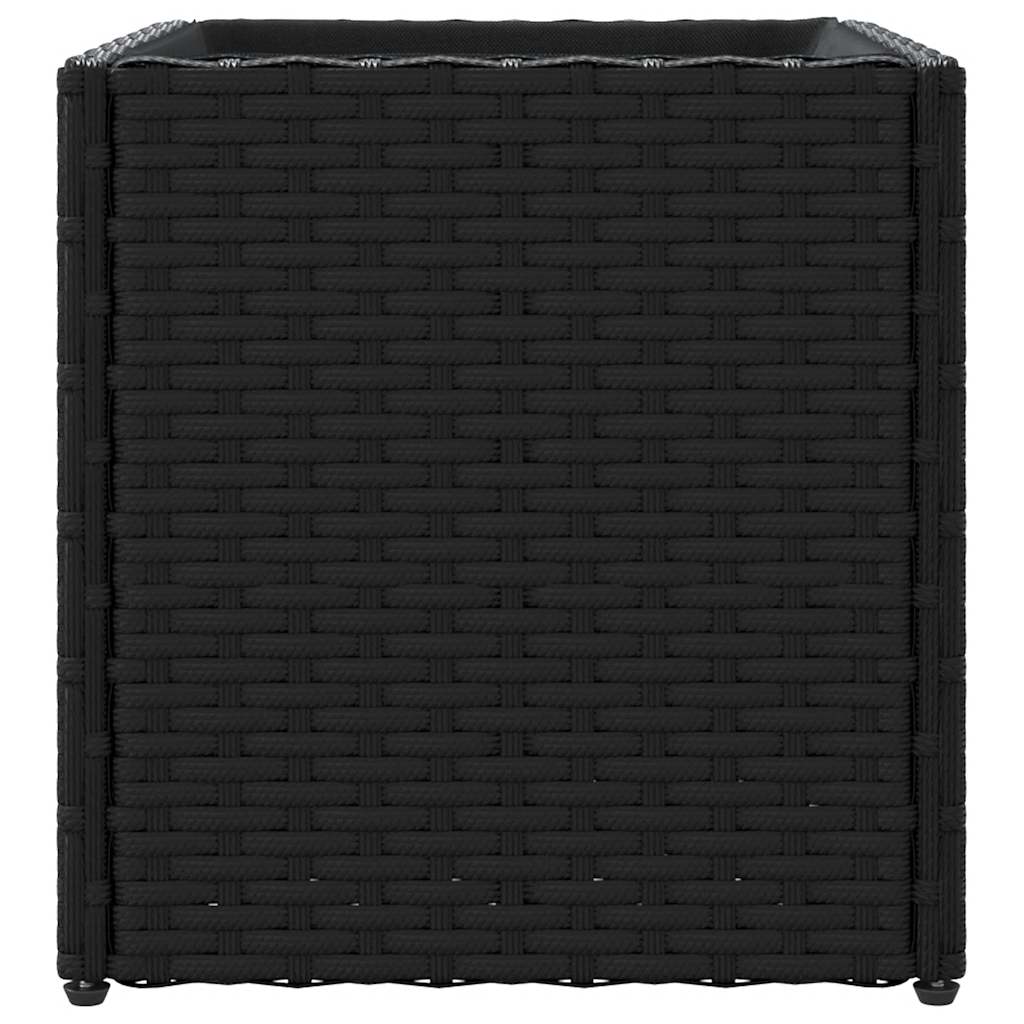 Fioriere da Giardino 2 pz Nere in Polyrattan