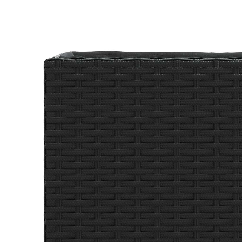 Fioriere da Giardino 2 pz Nere in Polyrattan