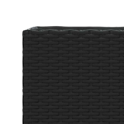Fioriere da Giardino 2 pz Nere in Polyrattan