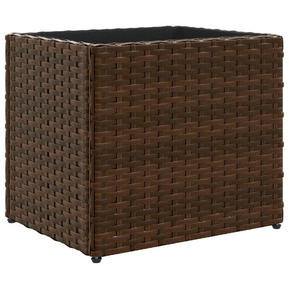 Fioriere da Giardino 2 pz Marrone 36x30x32 cm in Polyrattan
