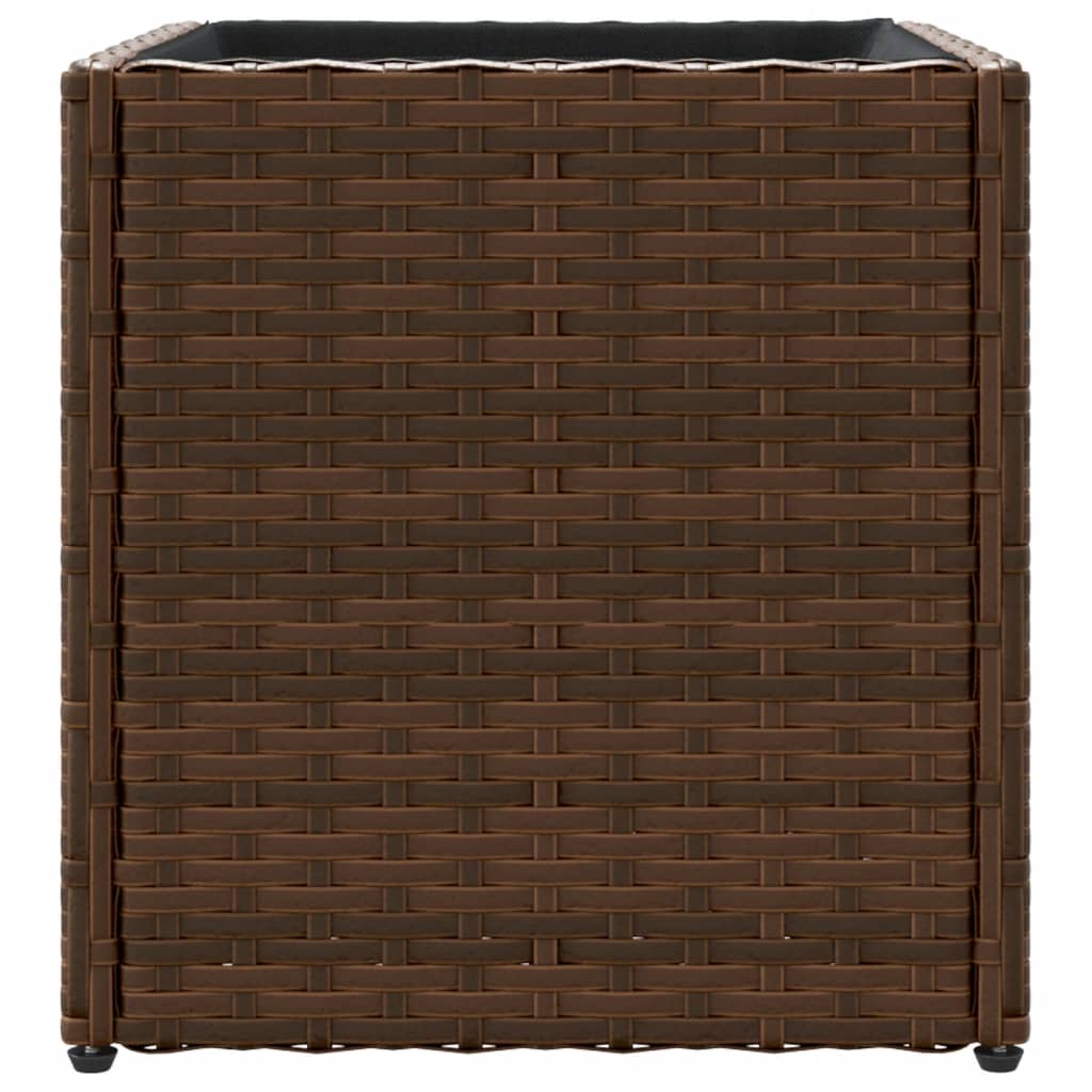 Fioriere da Giardino 2 pz Marrone 36x30x32 cm in Polyrattan