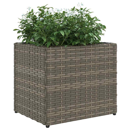 Fioriere da Giardino 2 pz Grigie 36x30x32 cm in Polyrattan