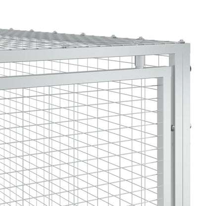 Cuccia per cani con recinto antracite 197x396x110 cm in acciaio zincato