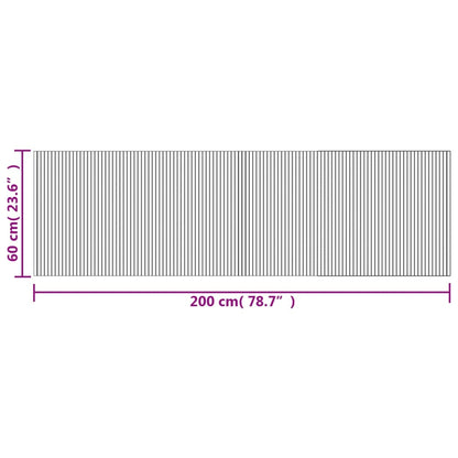 Tappeto Rettangolare Grigio 60x200 cm in Bambù