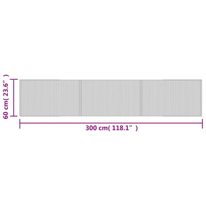 Tappeto Rettangolare Nero 60x300 cm in Bambù