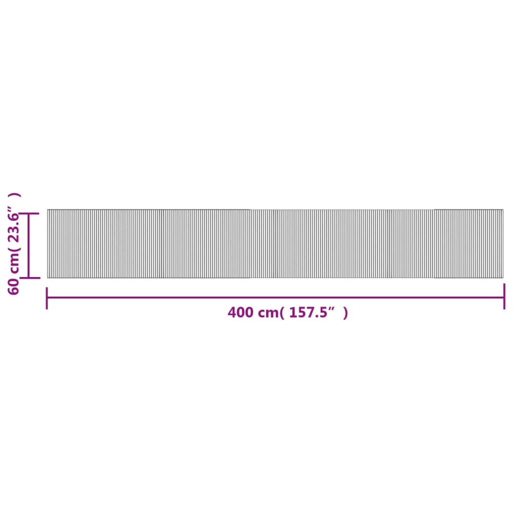 Tappeto Rettangolare Marrone Scuro 60x400 cm in Bambù | homemem39