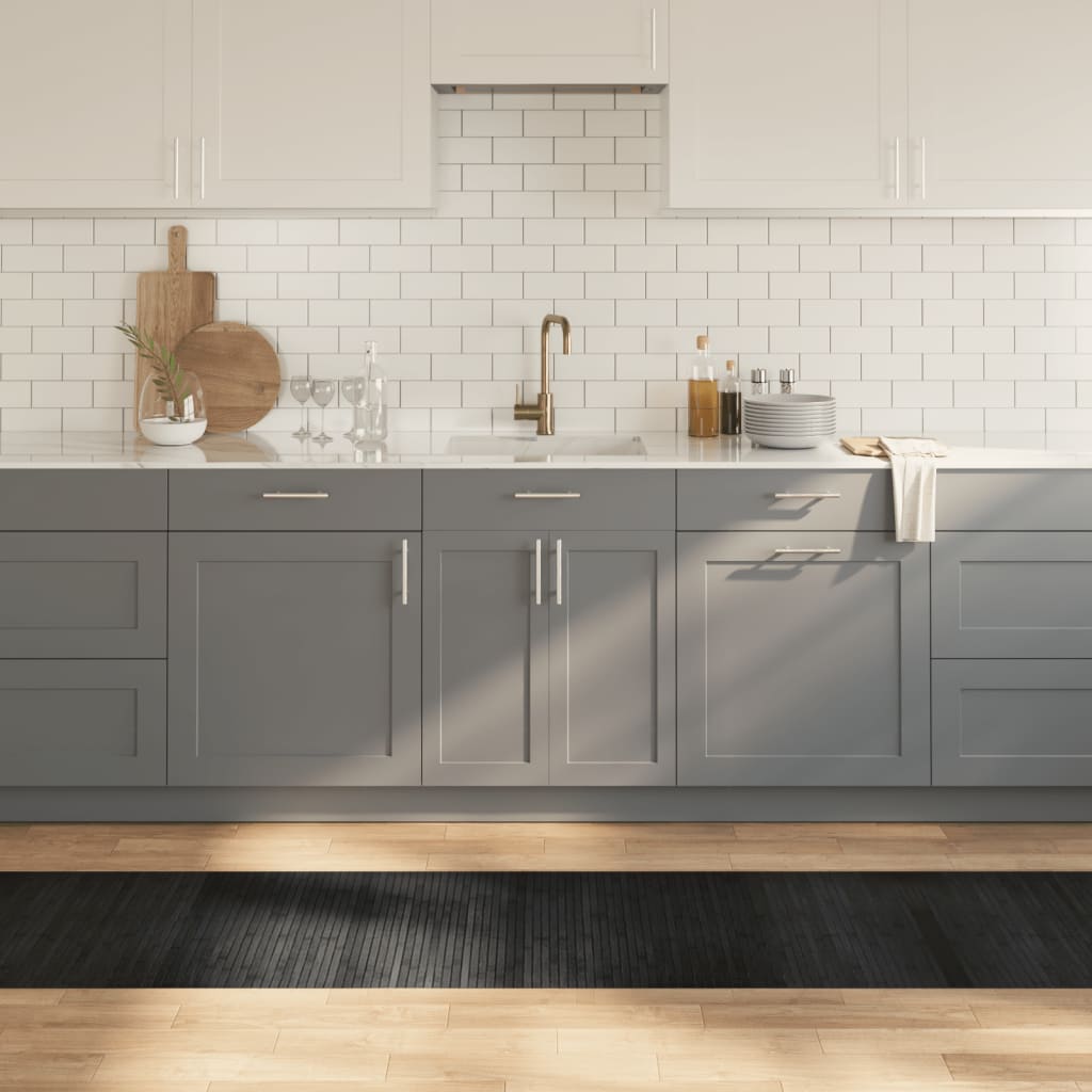 Tappeto Rettangolare Grigio 60x500 cm in Bambù | homemem39