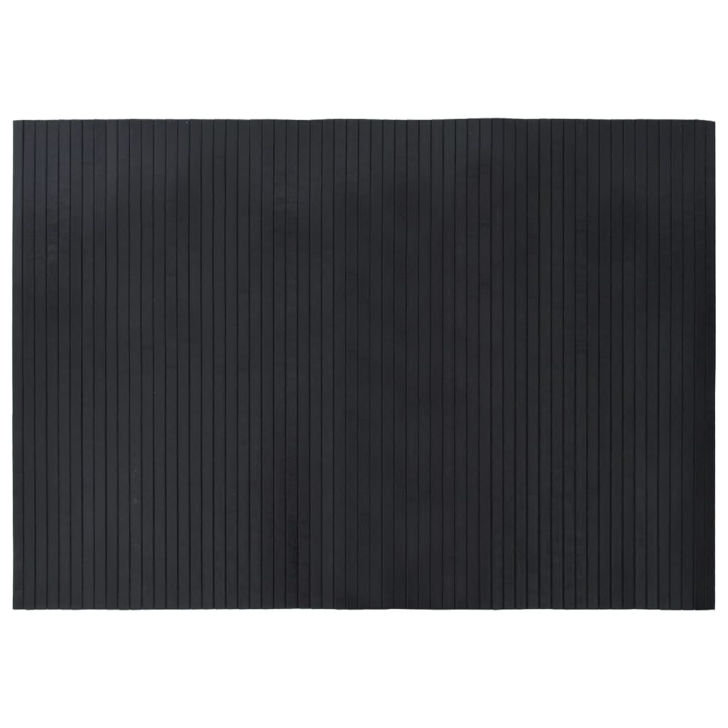 Tappeto Rettangolare Nero 70x100 cm in Bambù | homemem39