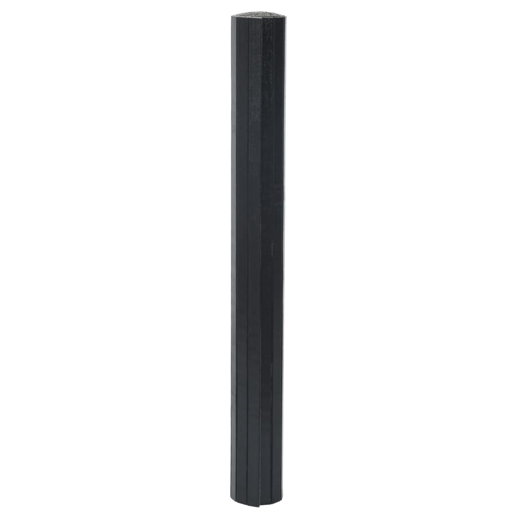 Tappeto Rettangolare Nero 70x100 cm in Bambù | homemem39
