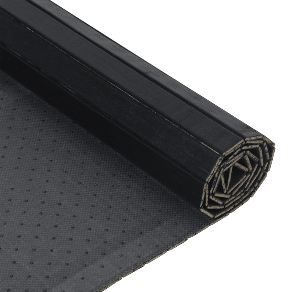 Tappeto Rettangolare Nero 70x100 cm in Bambù | homemem39
