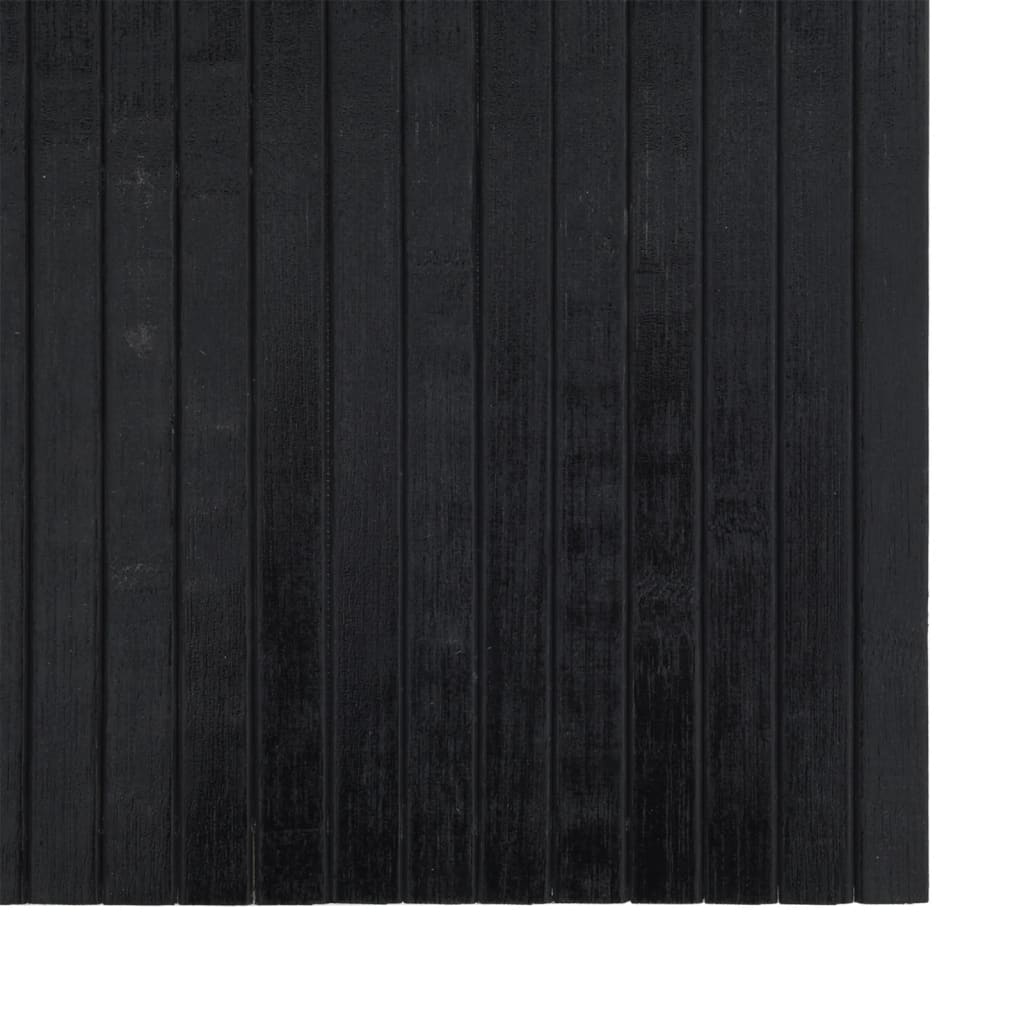 Tappeto Rettangolare Nero 70x100 cm in Bambù | homemem39