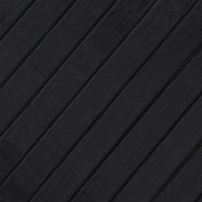 Tappeto Rettangolare Nero 70x100 cm in Bambù | homemem39