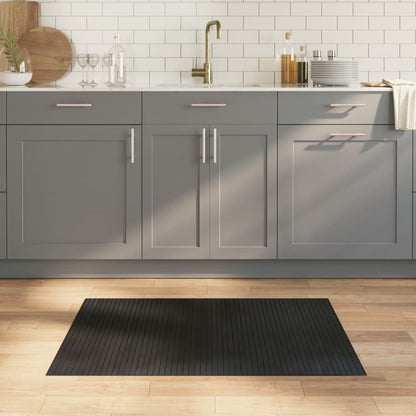 Tappeto Rettangolare Nero 70x100 cm in Bambù | homemem39