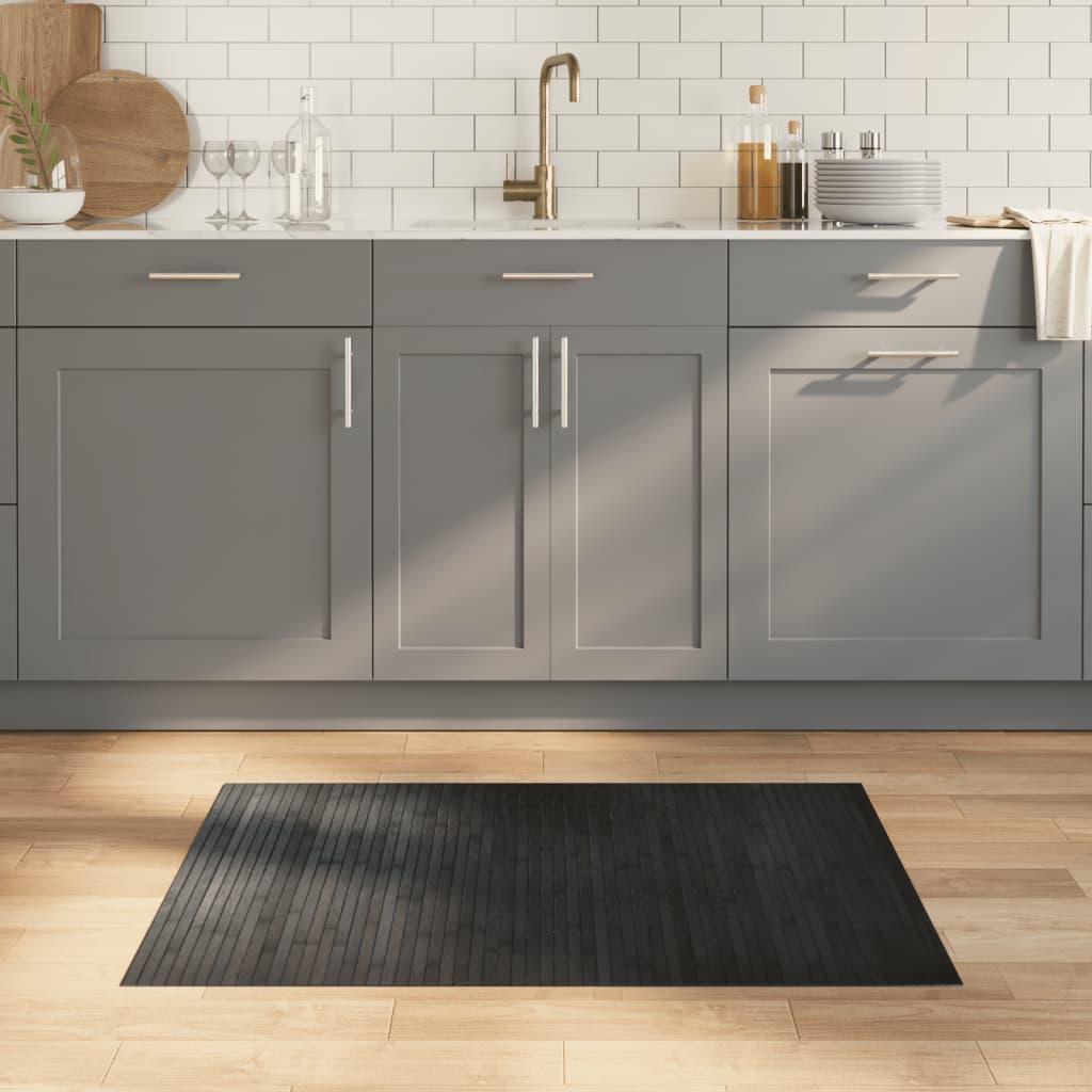 Tappeto Rettangolare Grigio 70x100 cm in Bambù | homemem39
