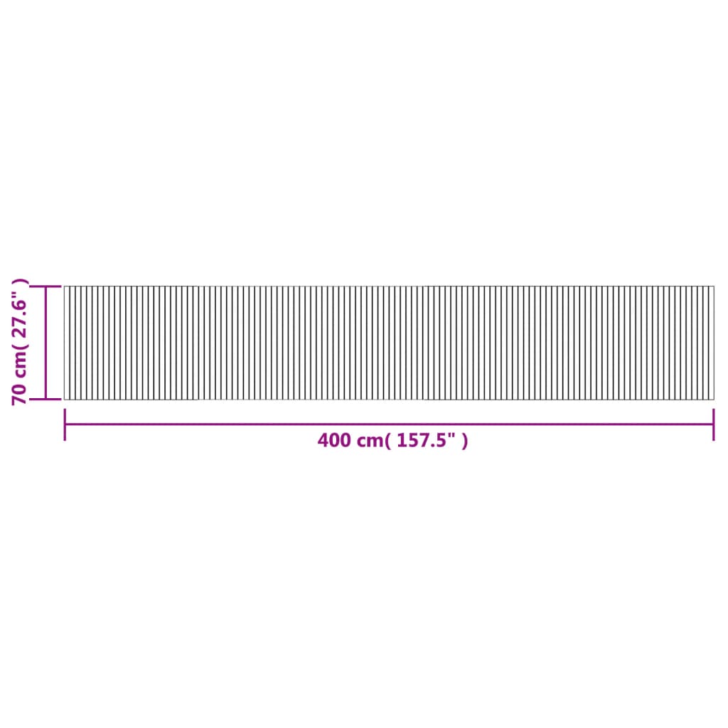 Tappeto Rettangolare Nero 70x400 cm in Bambù | homemem39