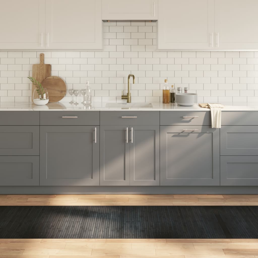 Tappeto Rettangolare Grigio 70x400 cm in Bambù | homemem39