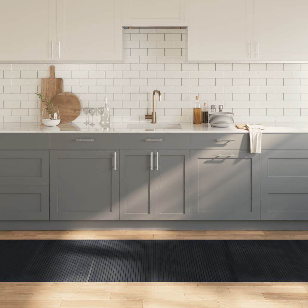 Tappeto Rettangolare Nero 80x300 cm in Bambù