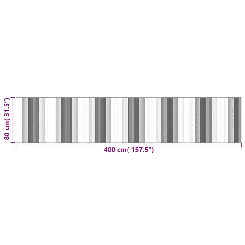 Tappeto Rettangolare Natura Chiaro 80x400 cm in Bambù | homemem39