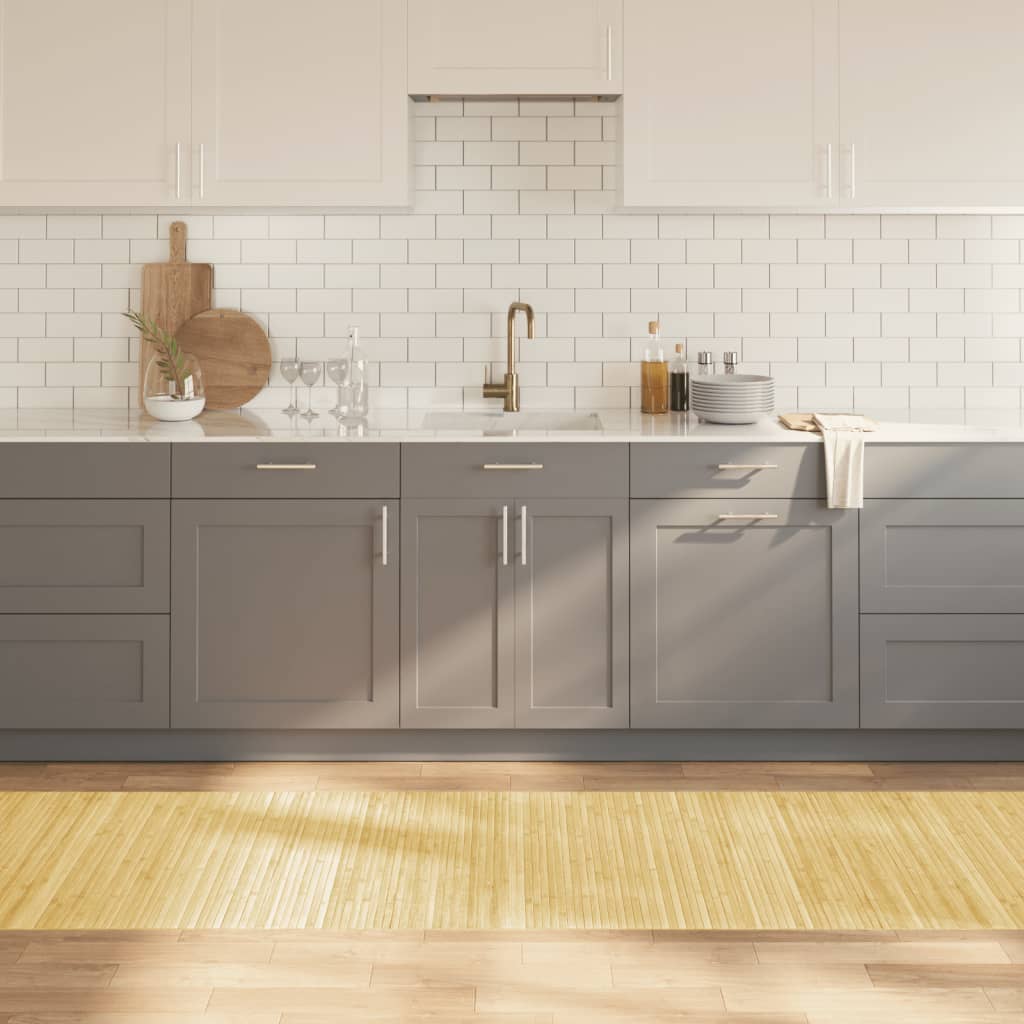 Tappeto Rettangolare Natura Chiaro 80x400 cm in Bambù | homemem39