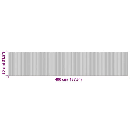 Tappeto Rettangolare Grigio 80x400 cm in Bambù | homemem39