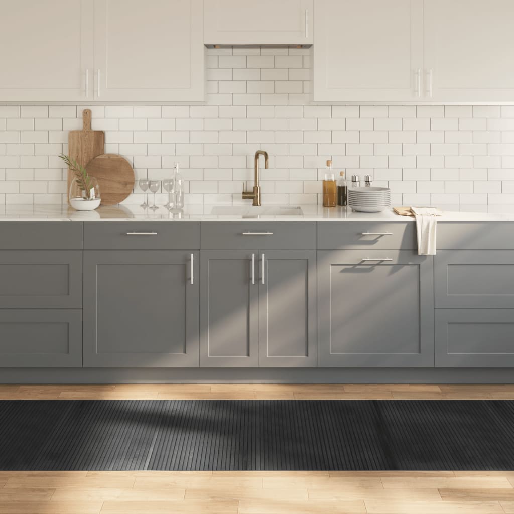 Tappeto Rettangolare Grigio 80x400 cm in Bambù | homemem39