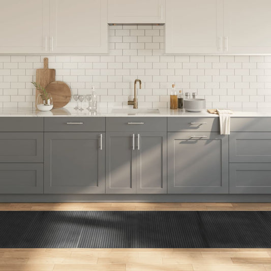 Tappeto Rettangolare Grigio 80x400 cm in Bambù | homemem39