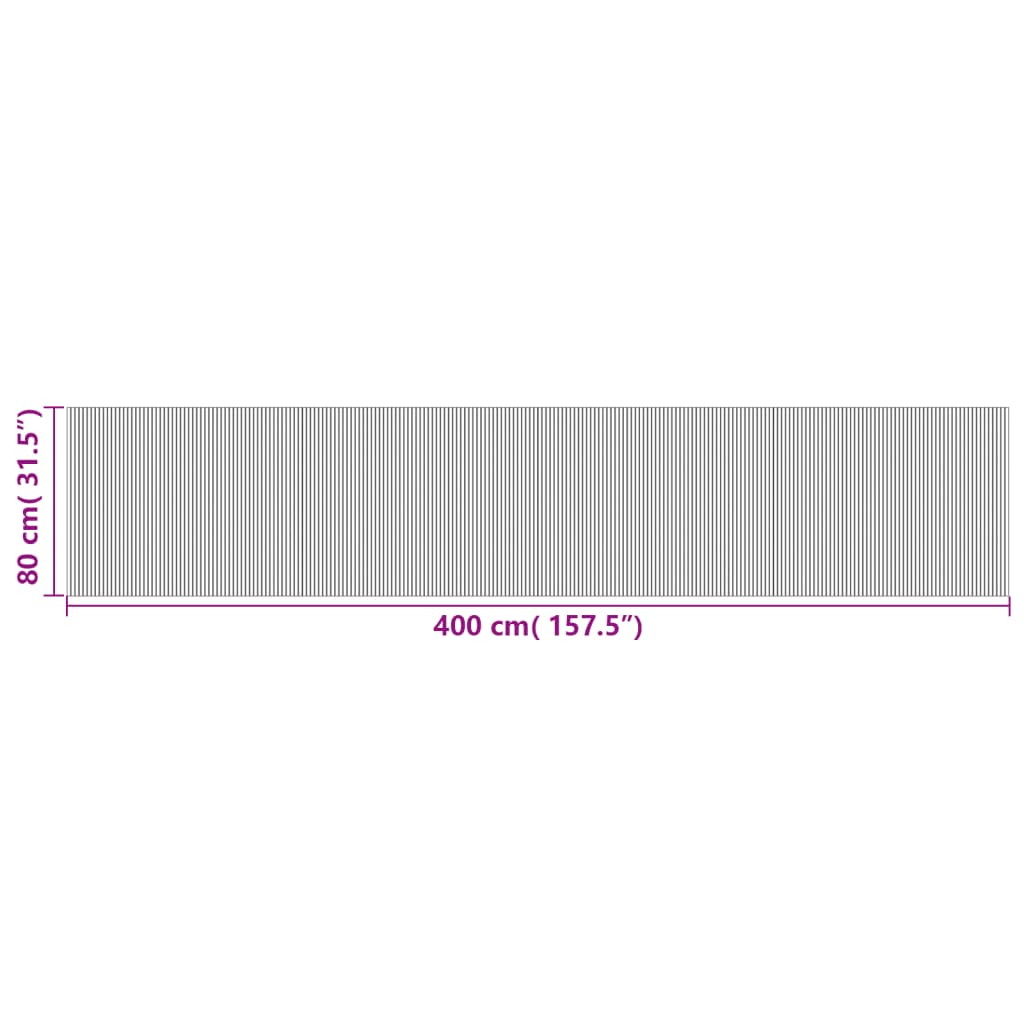 Tappeto Rettangolare Marrone Scuro 80x400 cm in Bambù | homemem39