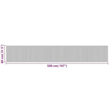 Tappeto Rettangolare Nero 80x500 cm in Bambù | homemem39
