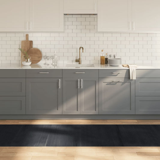 Tappeto Rettangolare Nero 80x500 cm in Bambù - homemem39