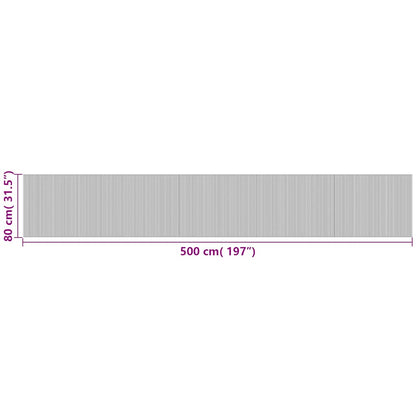 Tappeto Rettangolare Marrone 80x500 cm in Bambù | homemem39
