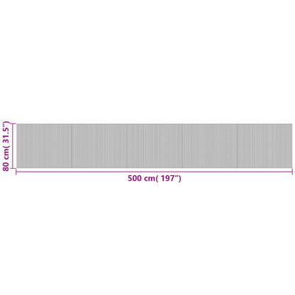 Tappeto Rettangolare Grigio 80x500 cm in Bambù | homemem39