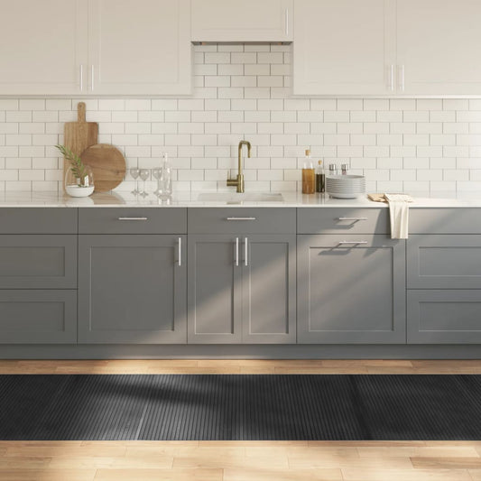 Tappeto Rettangolare Grigio 80x500 cm in Bambù - homemem39