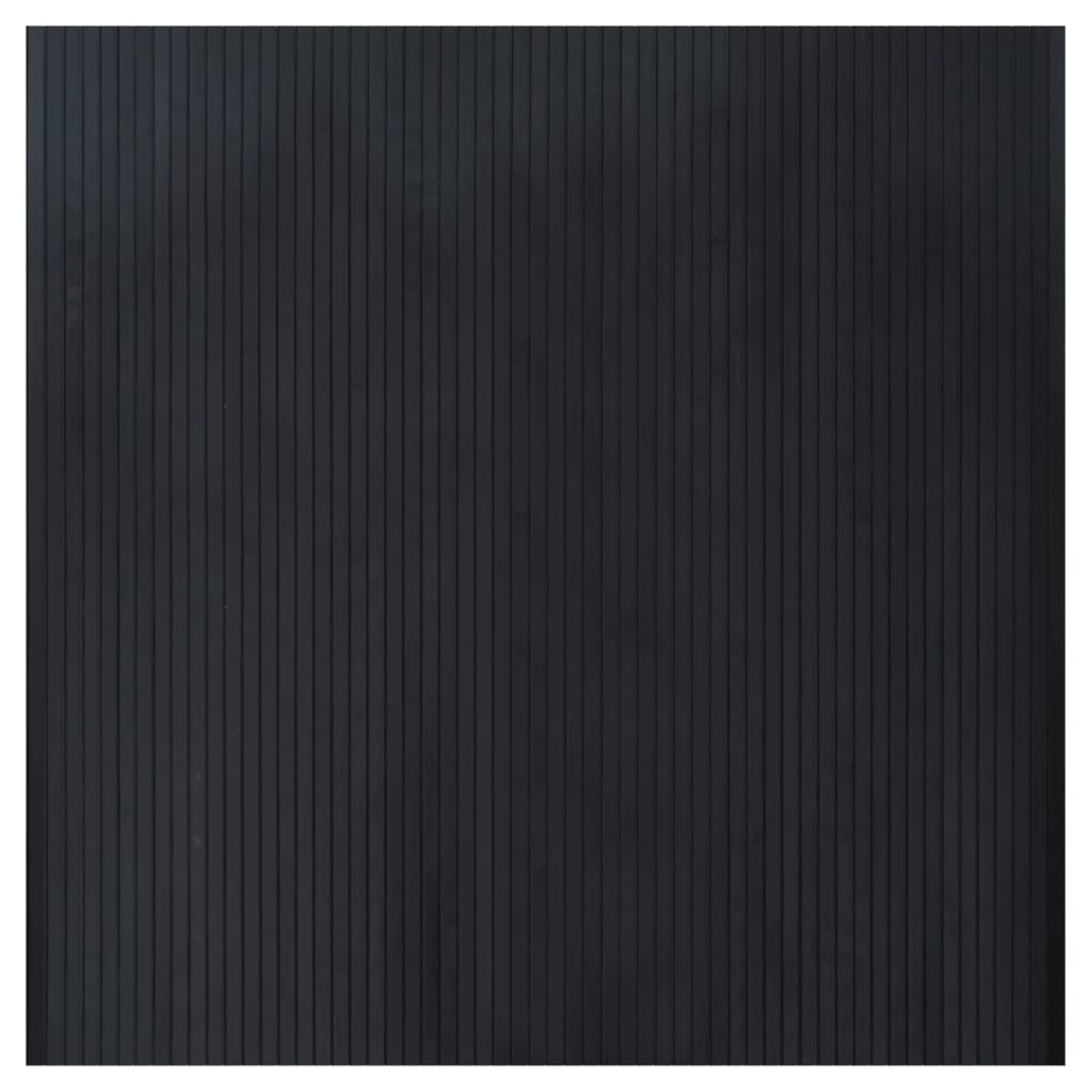 Tappeto Rettangolare Nero 100x100 cm in Bambù