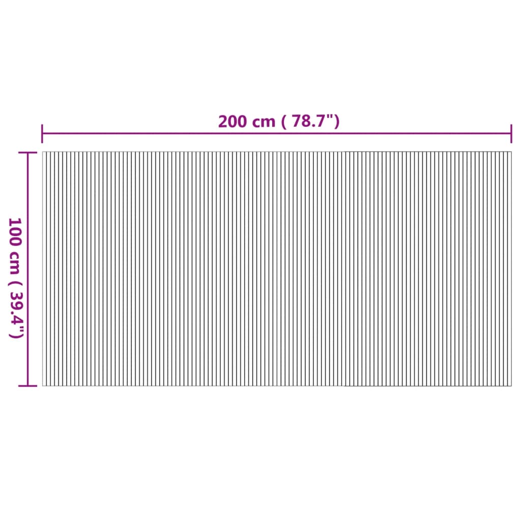 Tappeto Rettangolare Naturale 100x200 cm in Bambù