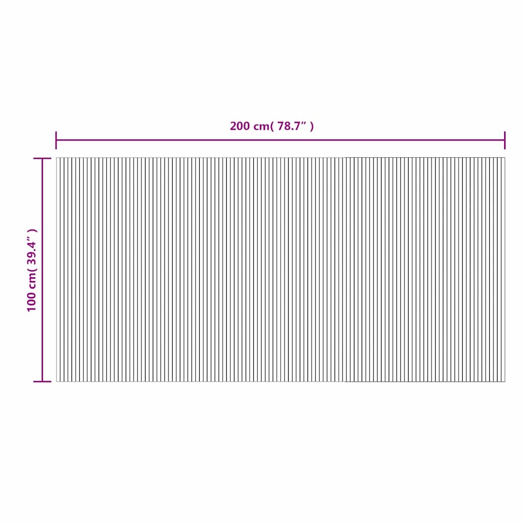 Tappeto Rettangolare Marrone 100x200 cm in Bambù | homemem39