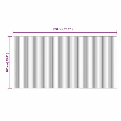 Tappeto Rettangolare Marrone 100x200 cm in Bambù | homemem39