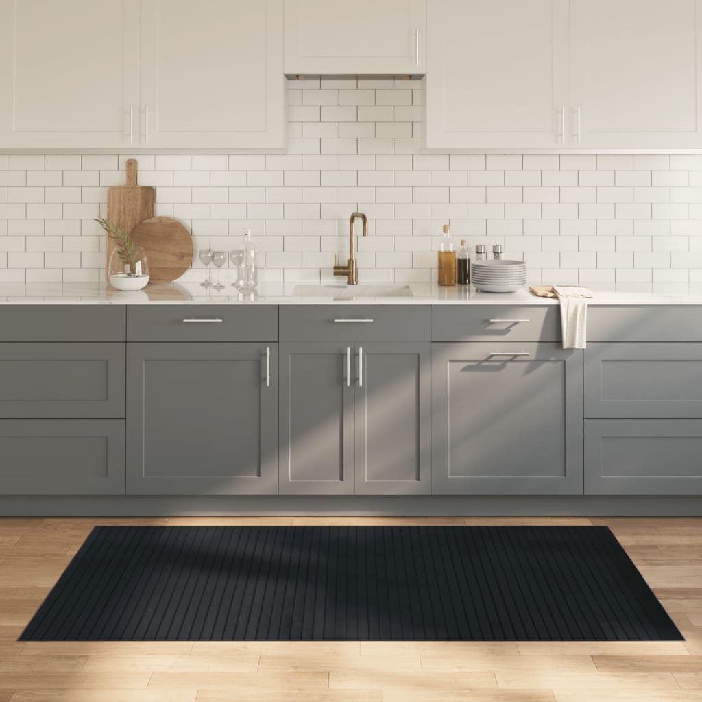 Tappeto Rettangolare Grigio 100x200 cm in Bambù | homemem39