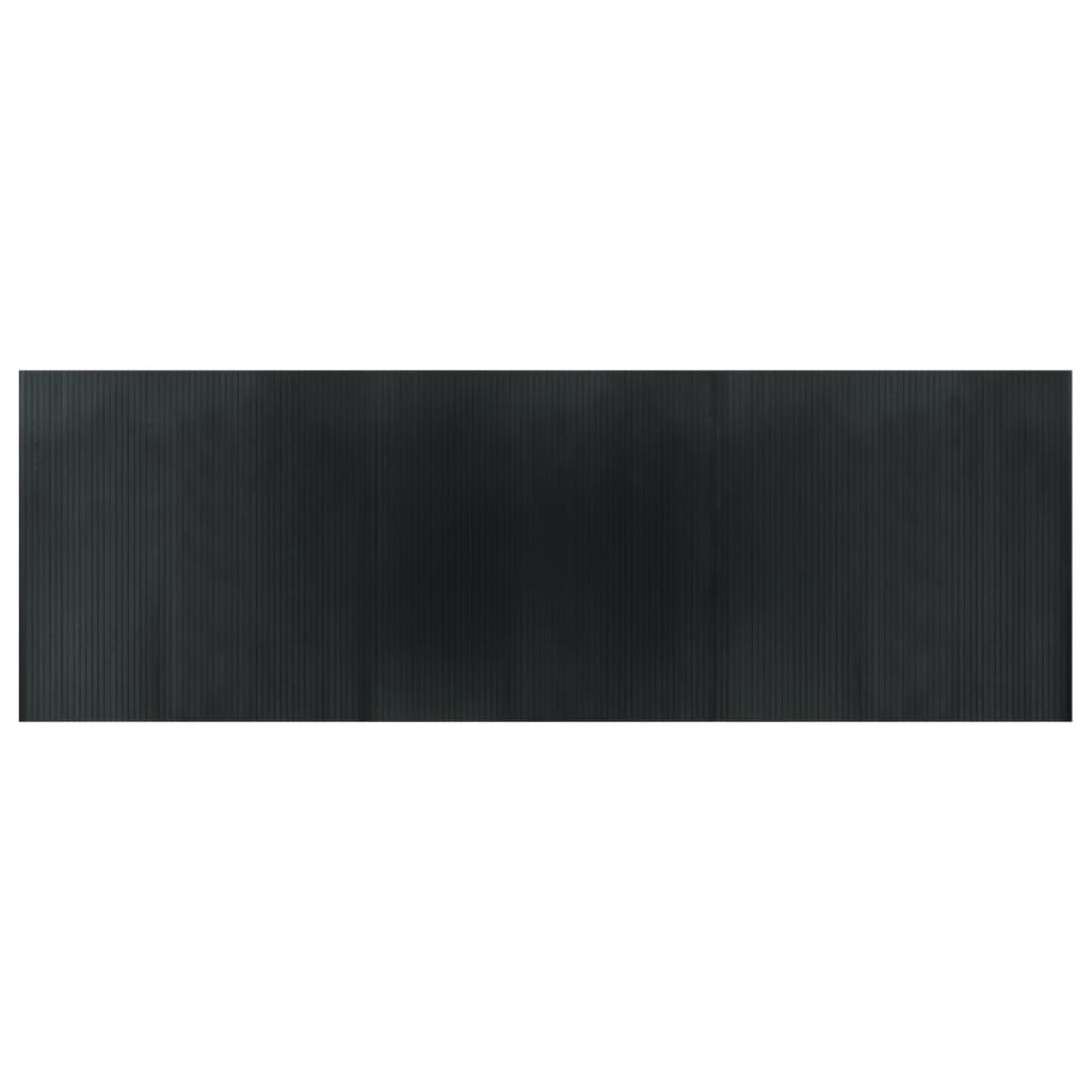 Tappeto Rettangolare Grigio 100x300 cm in Bambù